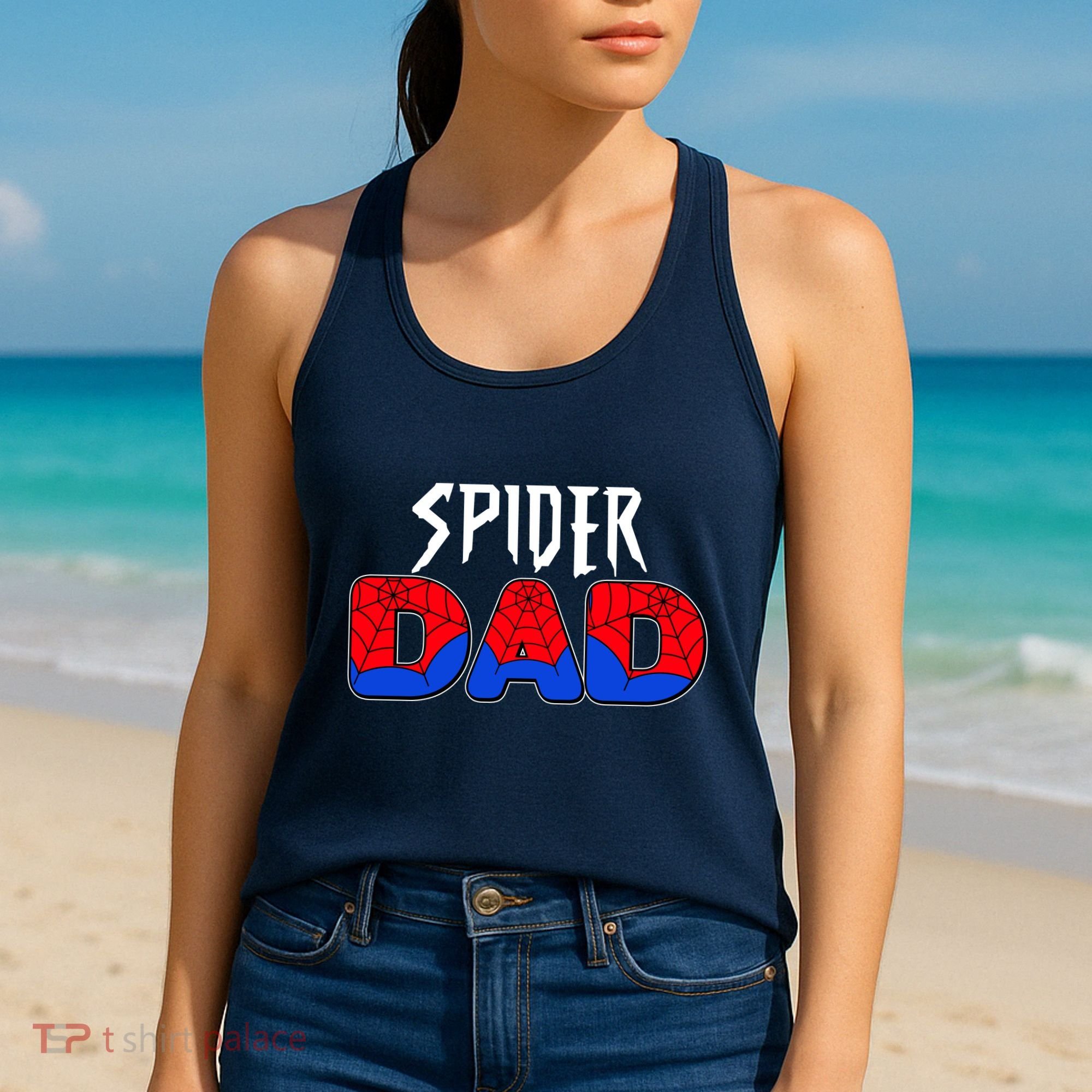 Funny Spider Dad Matching Family Shirts Women's Tank Top