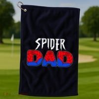Funny Spider Dad Matching Family Shirts Golf Towel thumb 1