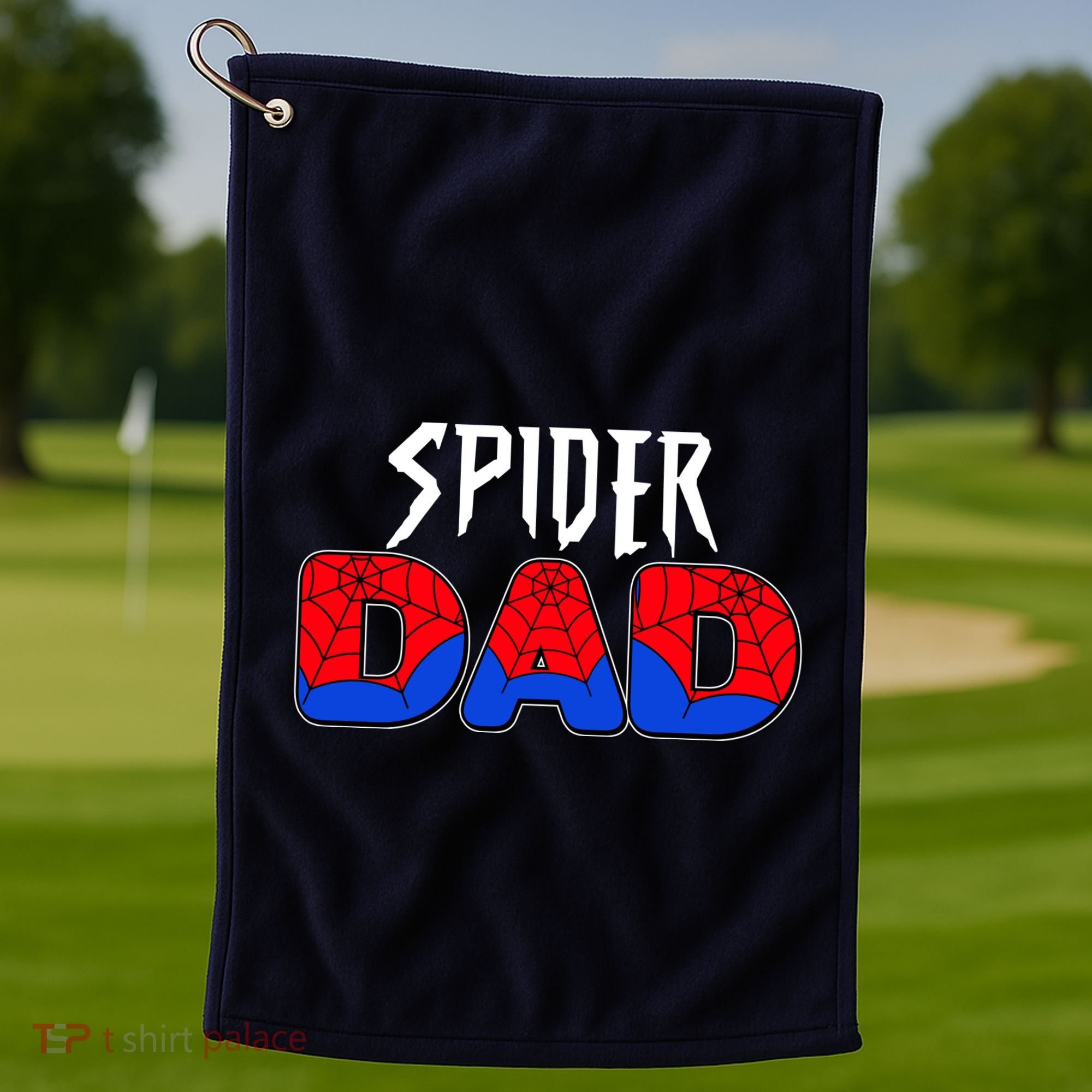Funny Spider Dad Matching Family Shirts Golf Towel