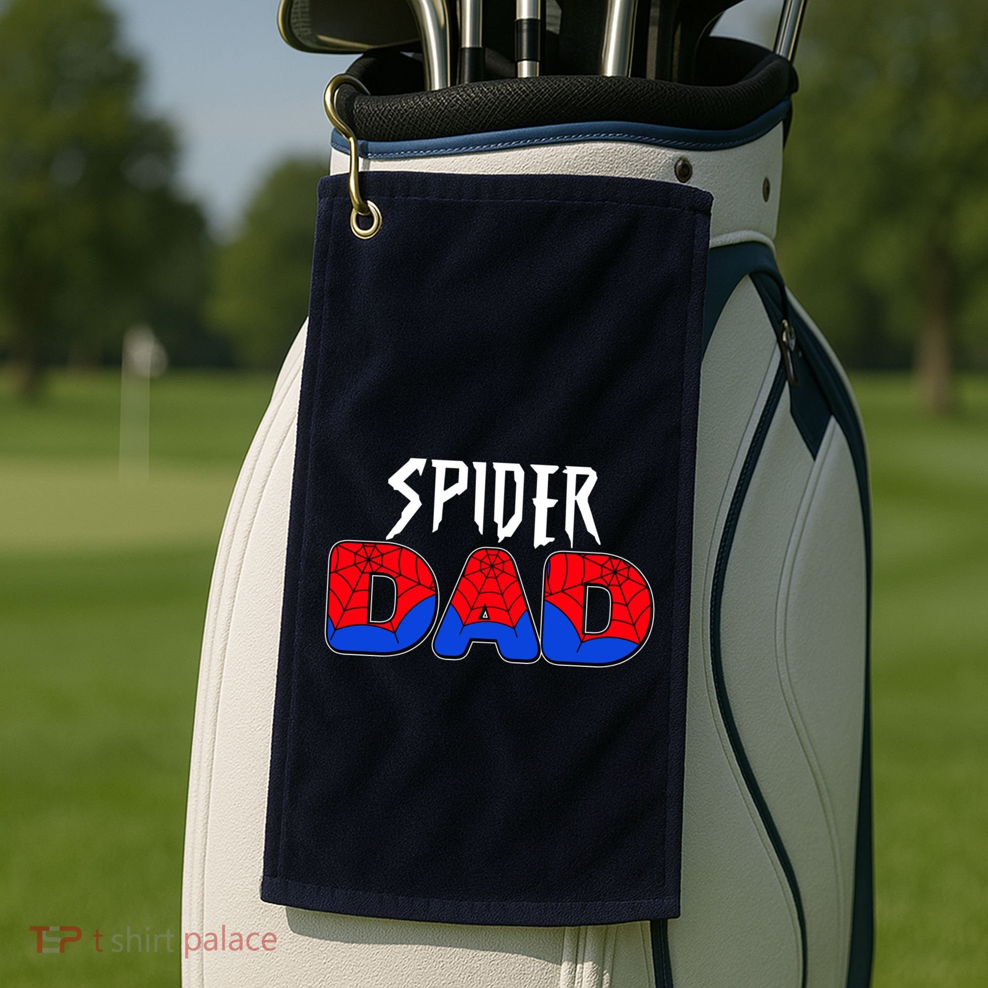 Funny Spider Dad Matching Family Shirts Golf Towel