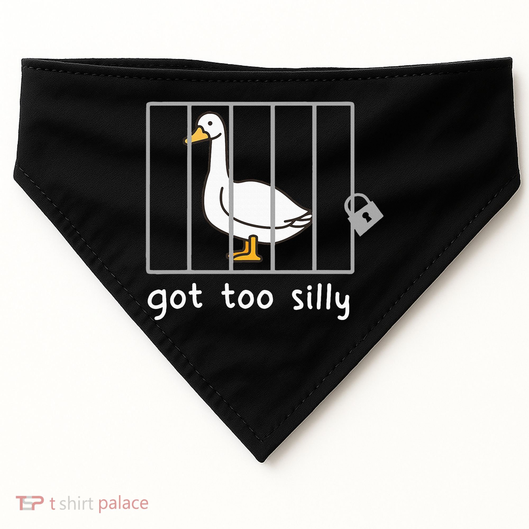 Funny Saying Duck Go To Silly Goose In Jail USA-Made Doggie Bandana