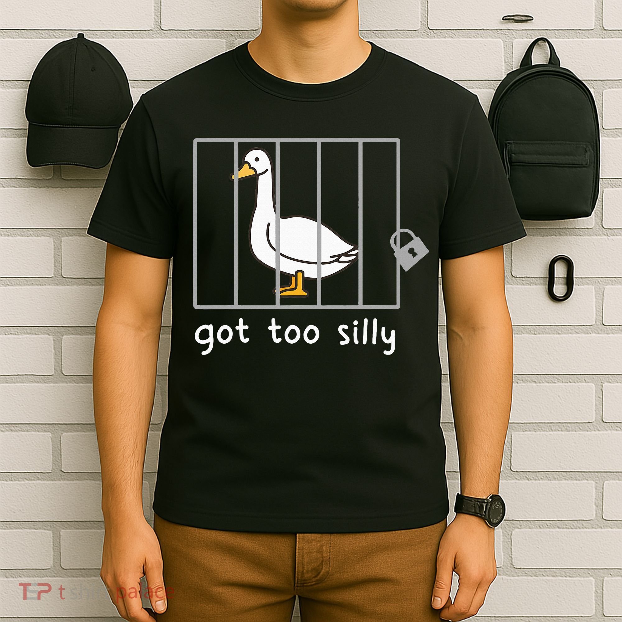 Funny Saying Duck Go To Silly Goose In Jail T-Shirt