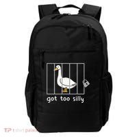 Funny Saying Duck Go To Silly Goose In Jail Backpack thumb 0