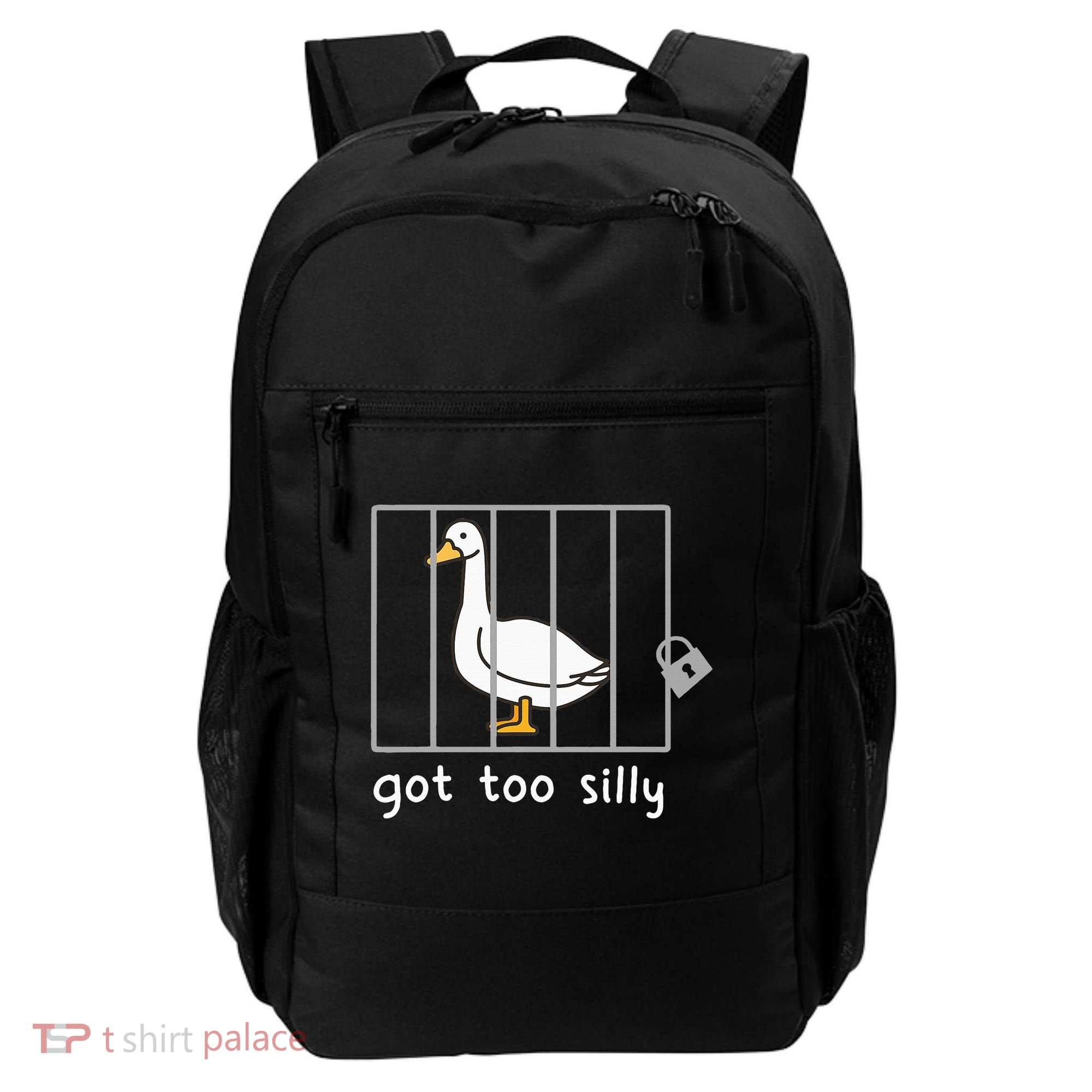 Funny Saying Duck Go To Silly Goose In Jail Backpack