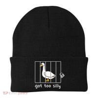Funny Saying Duck Go To Silly Goose In Jail Beanie thumb 0