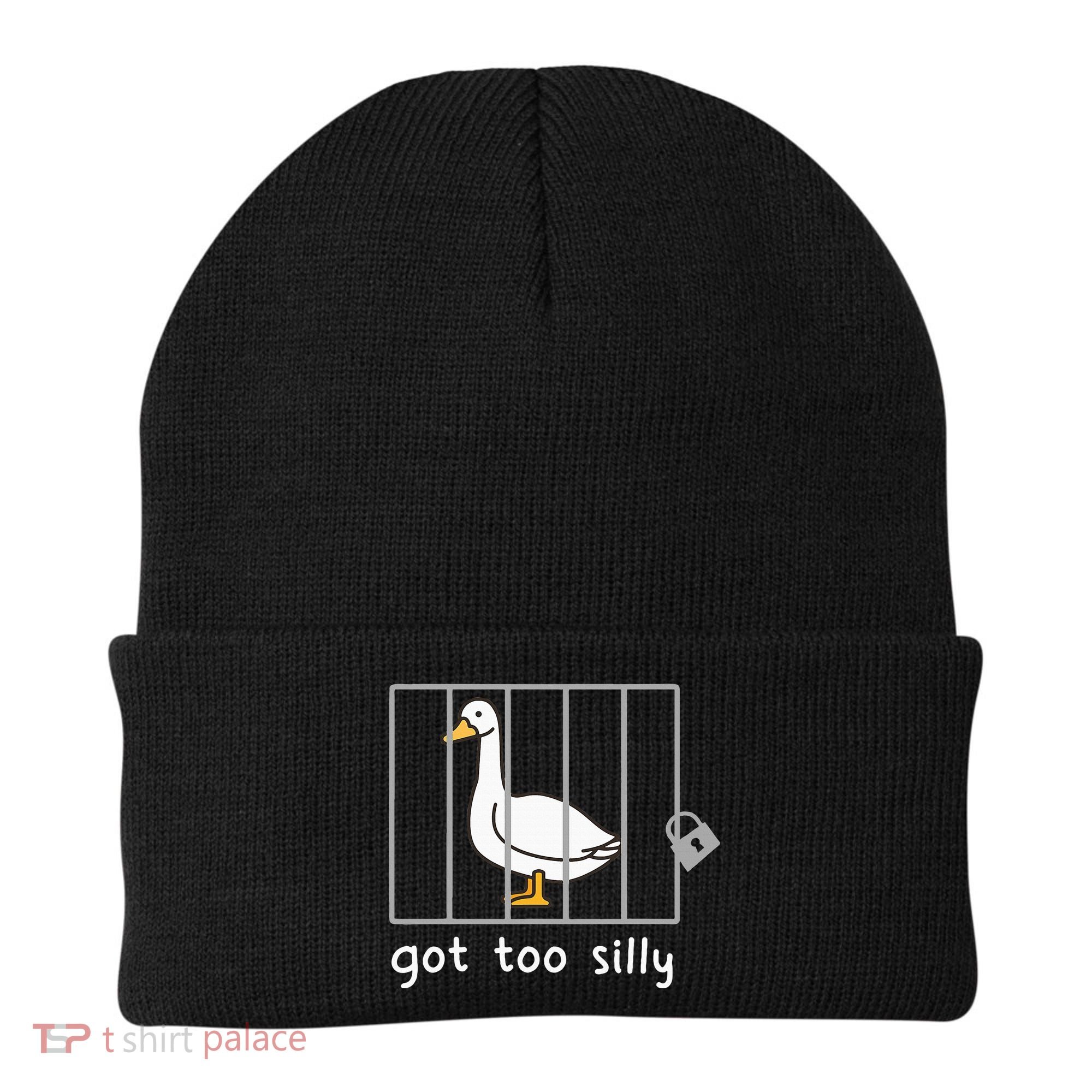 Funny Saying Duck Go To Silly Goose In Jail Beanie