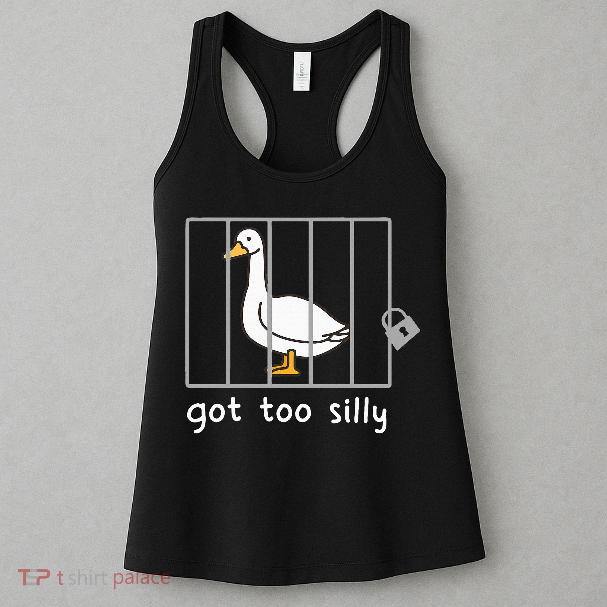 Funny Saying Duck Go To Silly Goose In Jail Women's Tank Top
