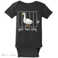 Funny Saying Duck Go To Silly Goose In Jail Baby Bodysuit thumb 0