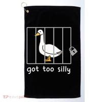 Funny Saying Duck Go To Silly Goose In Jail Golf Towel thumb 0