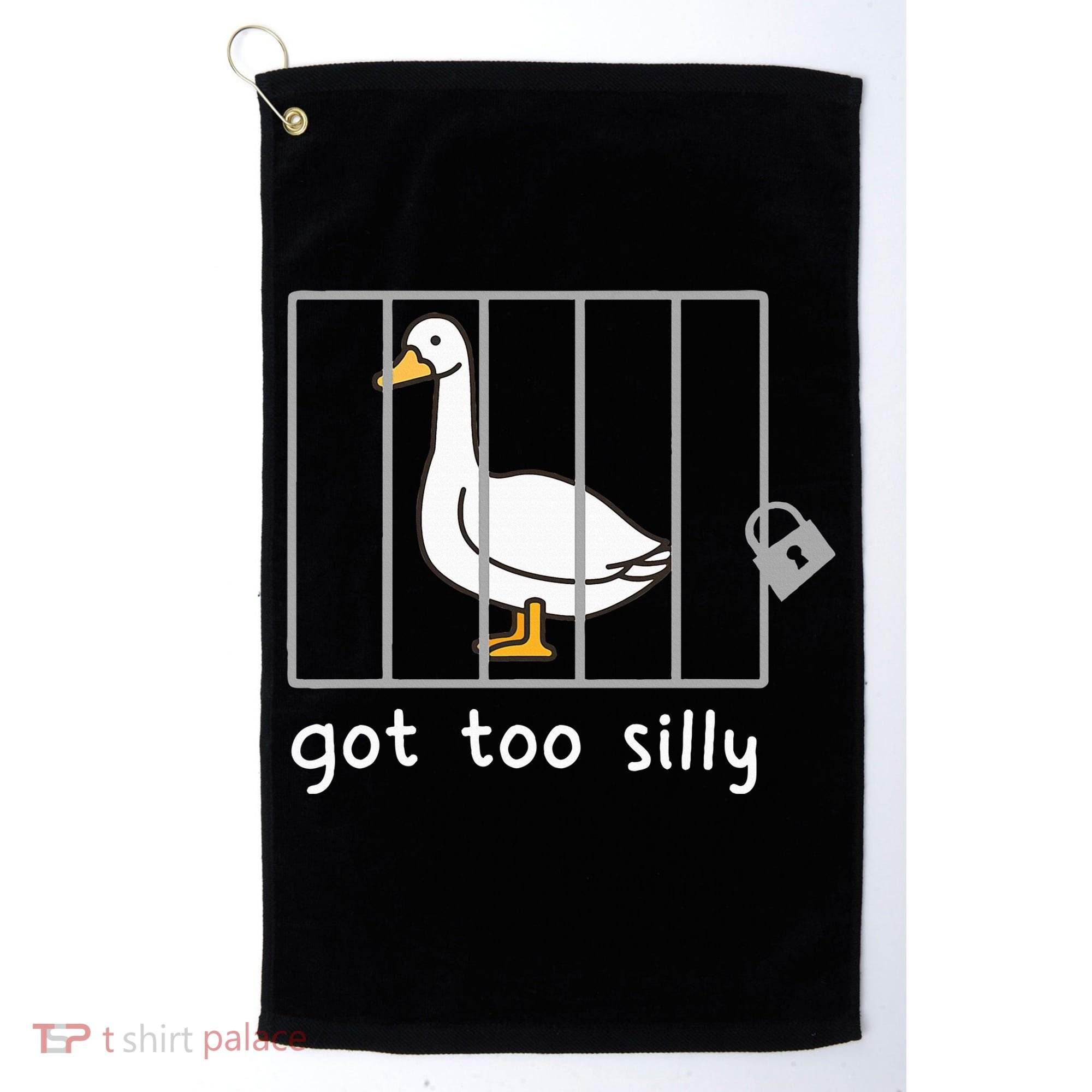 Funny Saying Duck Go To Silly Goose In Jail Golf Towel