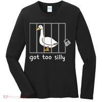 Funny Saying Duck Go To Silly Goose In Jail Women's Long Sleeve Shirt thumb 0