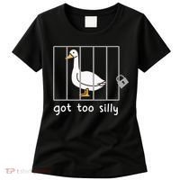 Funny Saying Duck Go To Silly Goose In Jail Women's T-Shirt thumb 0