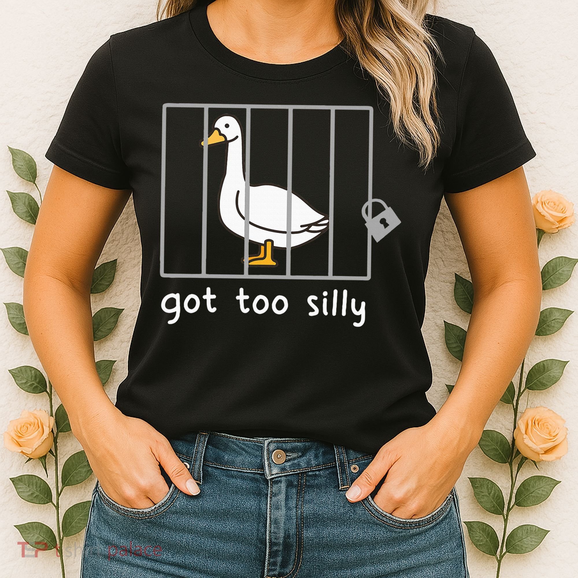 Funny Saying Duck Go To Silly Goose In Jail Women's T-Shirt