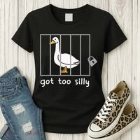 Funny Saying Duck Go To Silly Goose In Jail Women's T-Shirt thumb 3