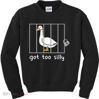 Funny Saying Duck Go To Silly Goose In Jail Kids Sweatshirt thumb 0