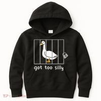 Funny Saying Duck Go To Silly Goose In Jail Kids Hoodie thumb 0