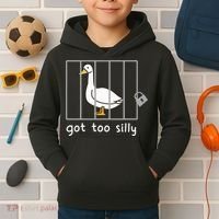 Funny Saying Duck Go To Silly Goose In Jail Kids Hoodie thumb 2