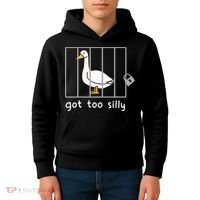 Funny Saying Duck Go To Silly Goose In Jail Kids Hoodie thumb 4