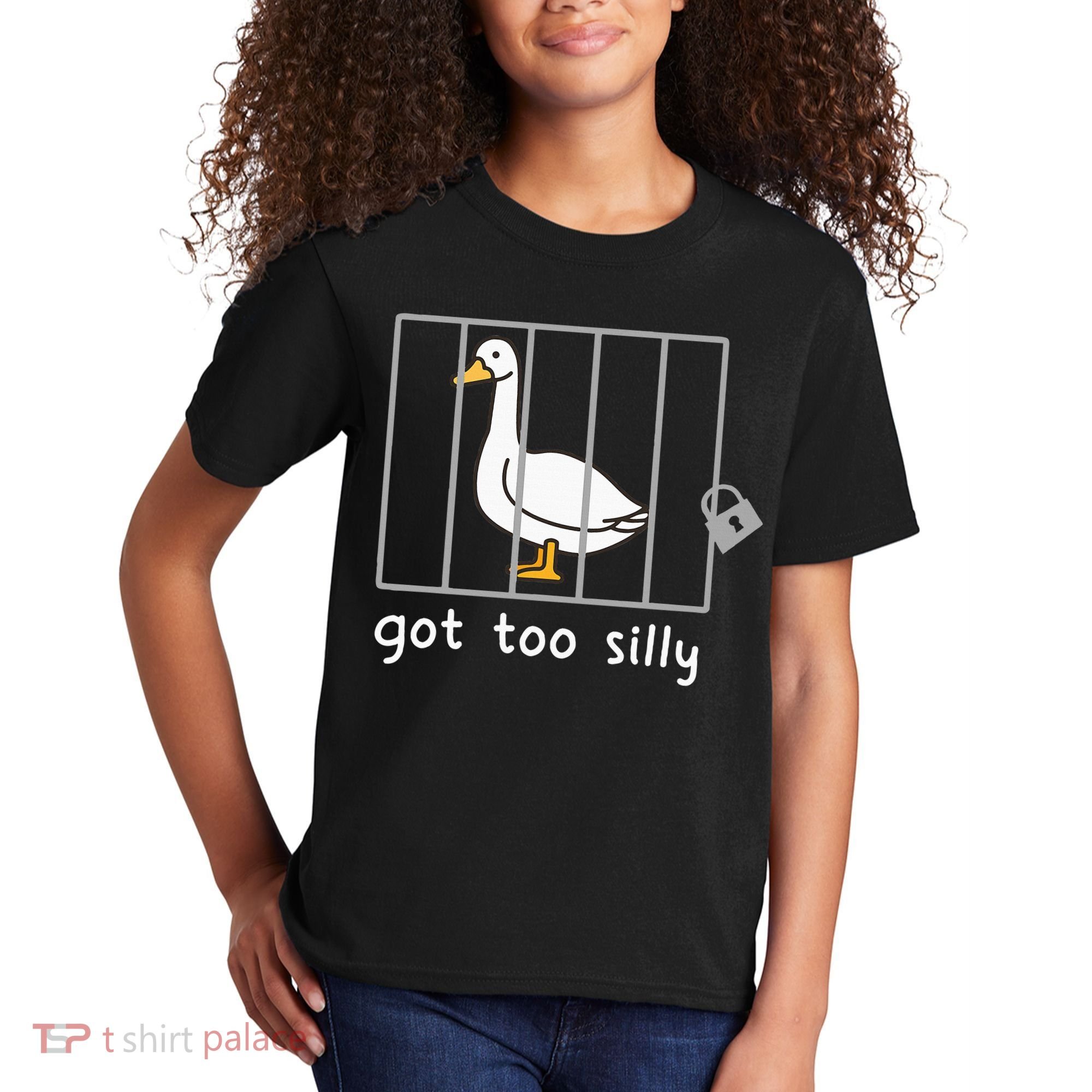 Funny Saying Duck Go To Silly Goose In Jail Kids T-Shirt