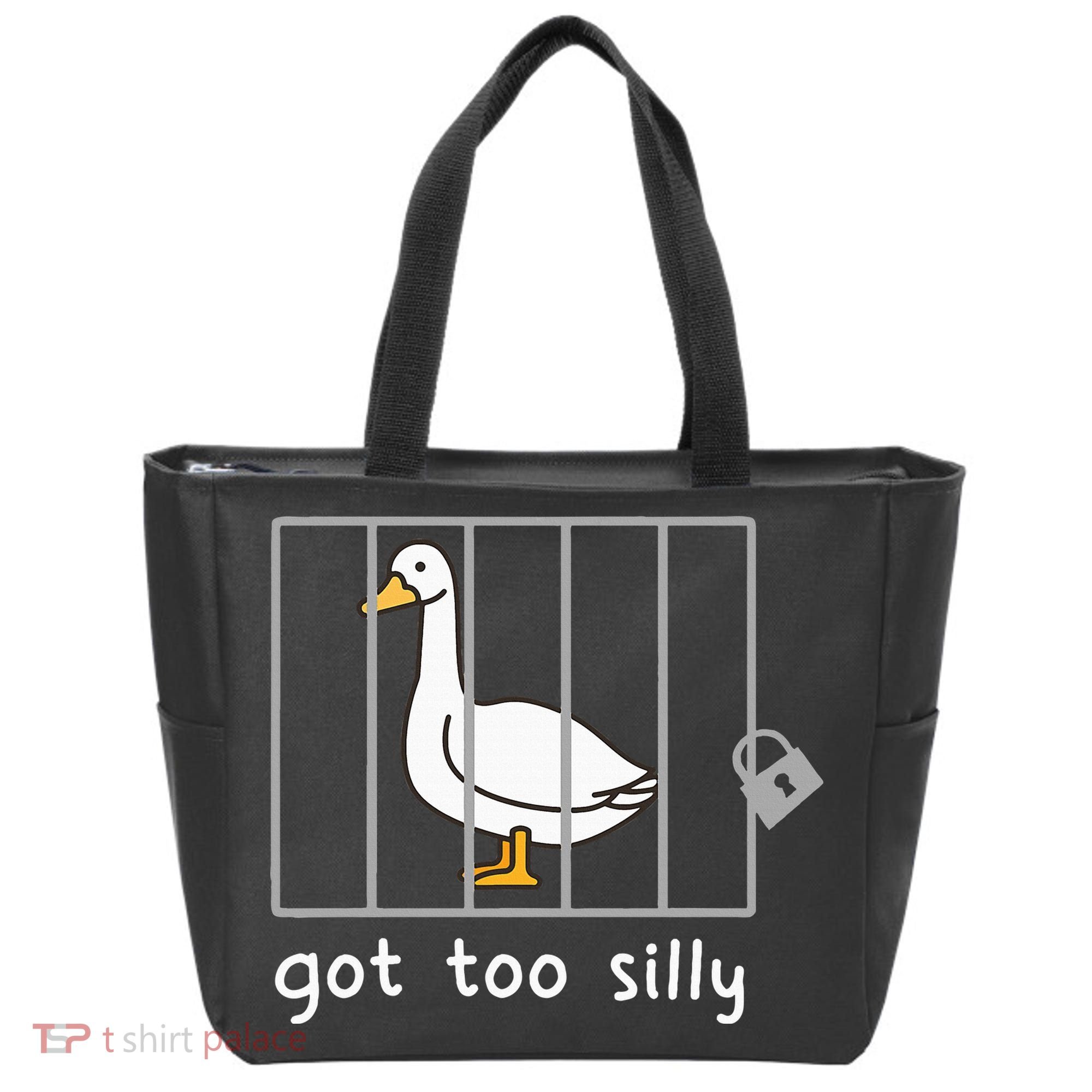 Funny Saying Duck Go To Silly Goose In Jail Tote Bag