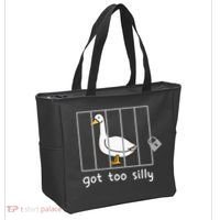 Funny Saying Duck Go To Silly Goose In Jail Tote Bag thumb 2