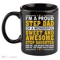 Funny Step Dad Gift Fathers Day Gift Step Daughter Stepdad Gift 11oz C Handle Ceramic Mug thumb 2