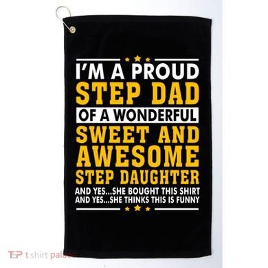 Funny Step Dad Gift Fathers Day Gift Step Daughter Stepdad Gift Golf Towel