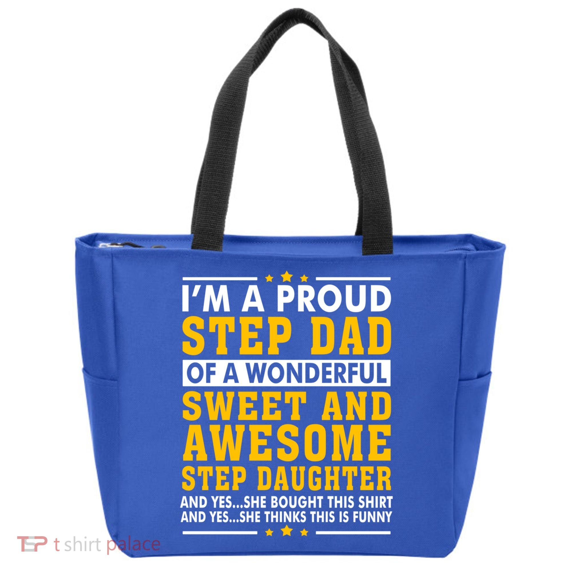 Funny Step Dad Gift Fathers Day Gift Step Daughter Stepdad Gift Tote Bag