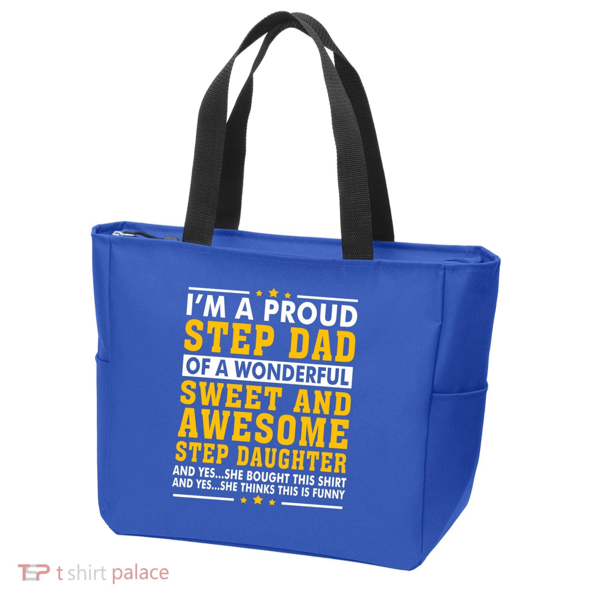 Funny Step Dad Gift Fathers Day Gift Step Daughter Stepdad Gift Tote Bag