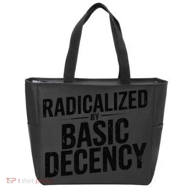 Funny Social Democracy Radicalized By Basic Decency Tote Bag