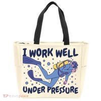 Funny Scuba Diving I Work Well Under Pressure Tote Bag thumb 0