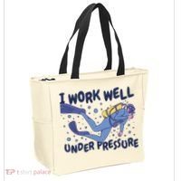 Funny Scuba Diving I Work Well Under Pressure Tote Bag thumb 2