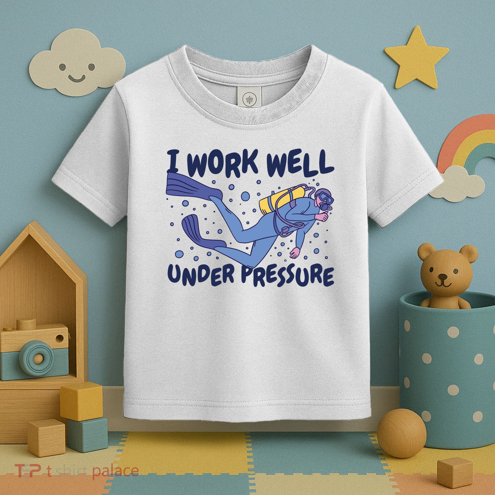 Funny Scuba Diving I Work Well Under Pressure Toddler T-Shirt