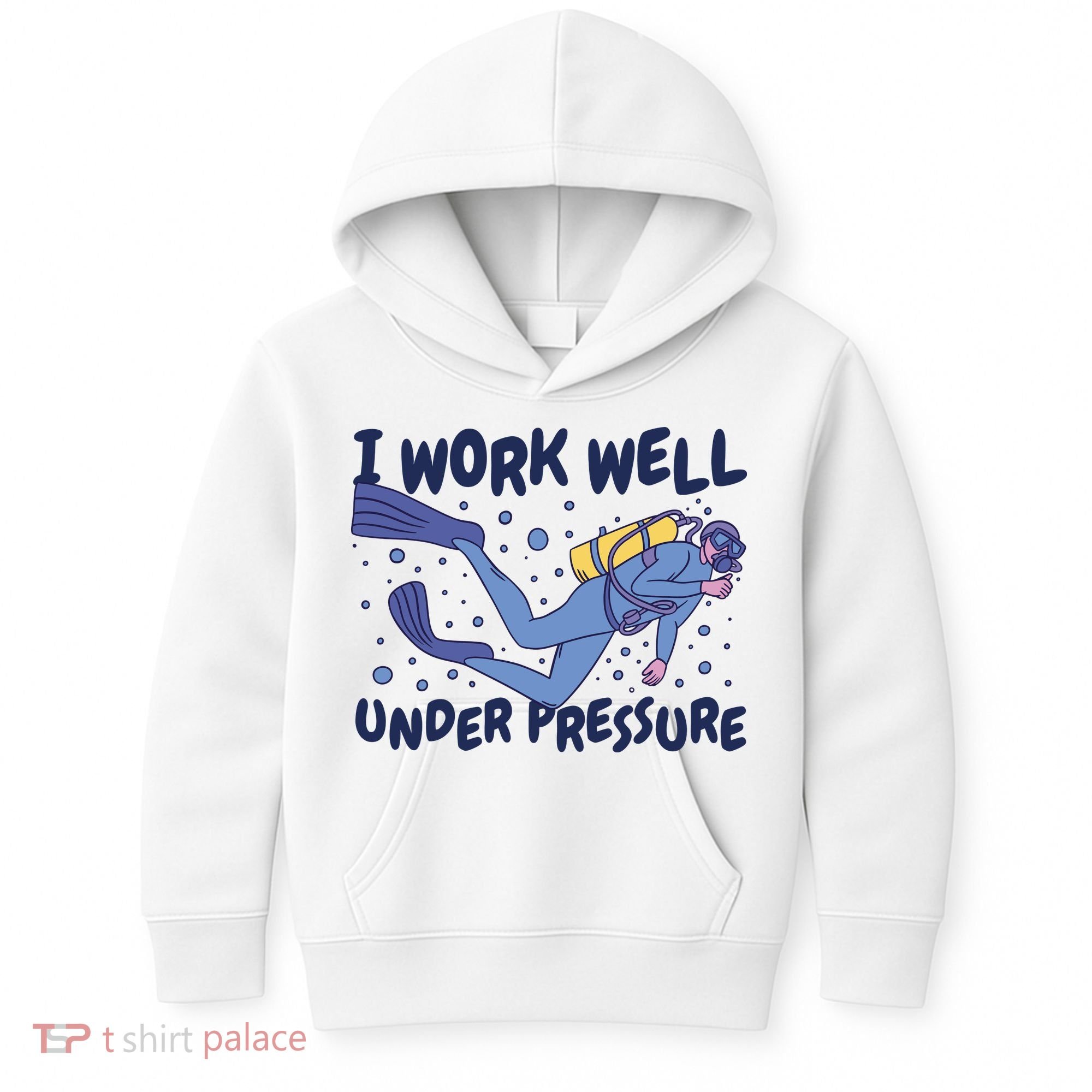 Funny Scuba Diving I Work Well Under Pressure Kids Hoodie