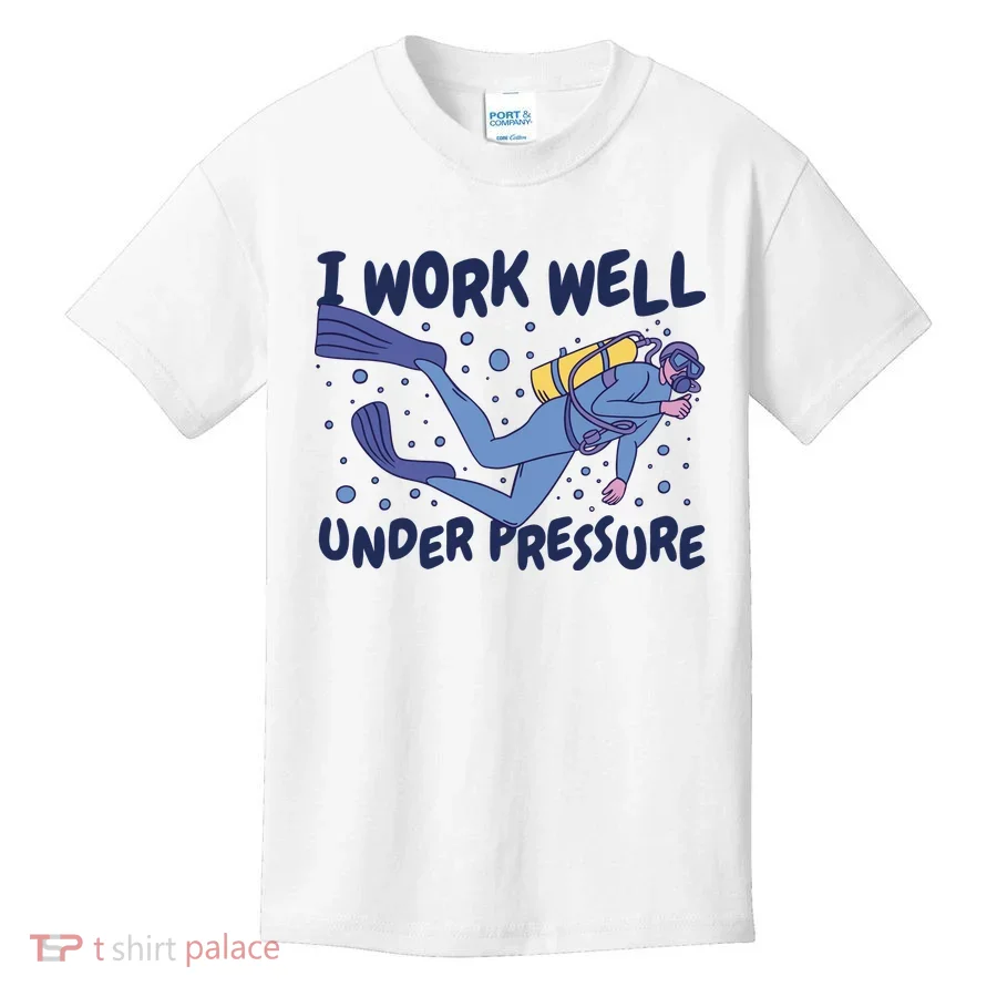 Funny Scuba Diving I Work Well Under Pressure Kids T-Shirt