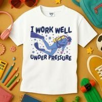 Funny Scuba Diving I Work Well Under Pressure Kids T-Shirt thumb 3