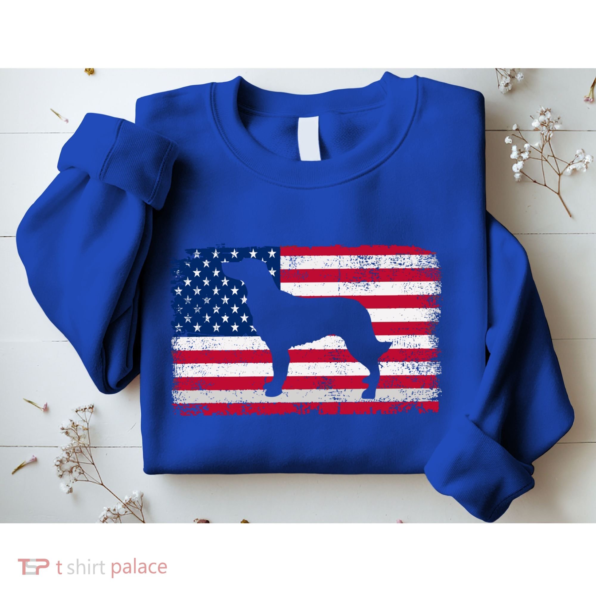 French Spaniel Dog Lover 4th Of July Patriotic American Flag Cute Gift Sweatshirt