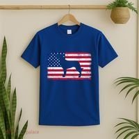 French Spaniel Dog Lover 4th Of July Patriotic American Flag Cute Gift T-Shirt thumb 2