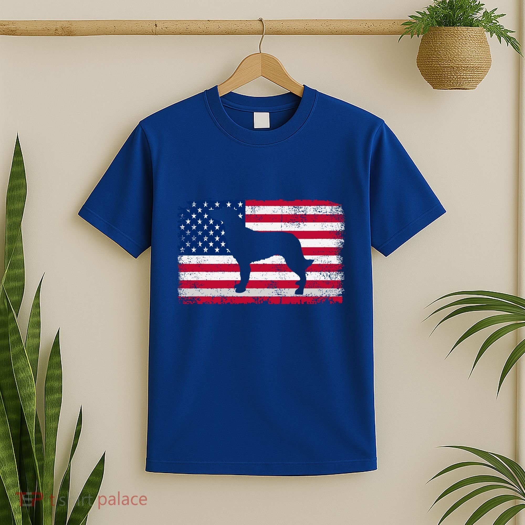 French Spaniel Dog Lover 4th Of July Patriotic American Flag Cute Gift T-Shirt