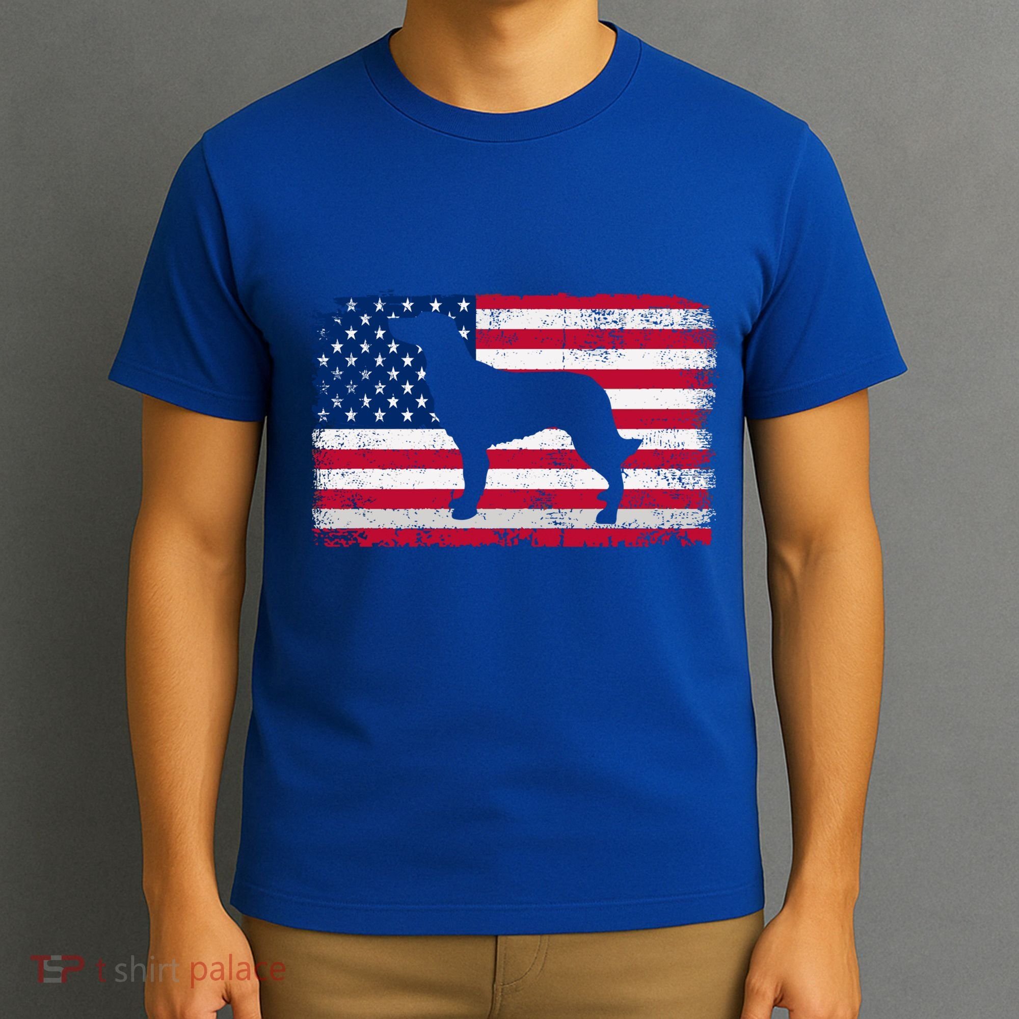 French Spaniel Dog Lover 4th Of July Patriotic American Flag Cute Gift T-Shirt