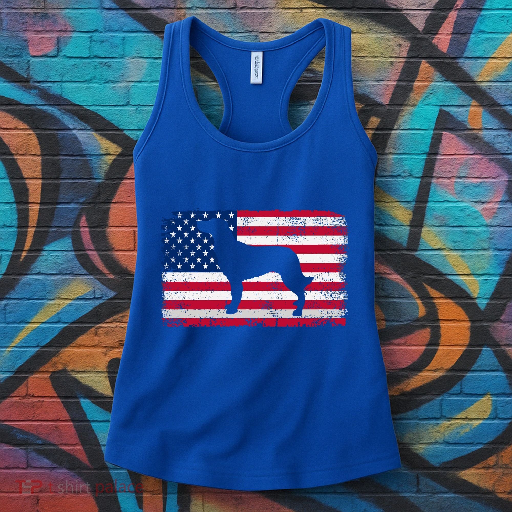 French Spaniel Dog Lover 4th Of July Patriotic American Flag Cute Gift Women's Tank Top