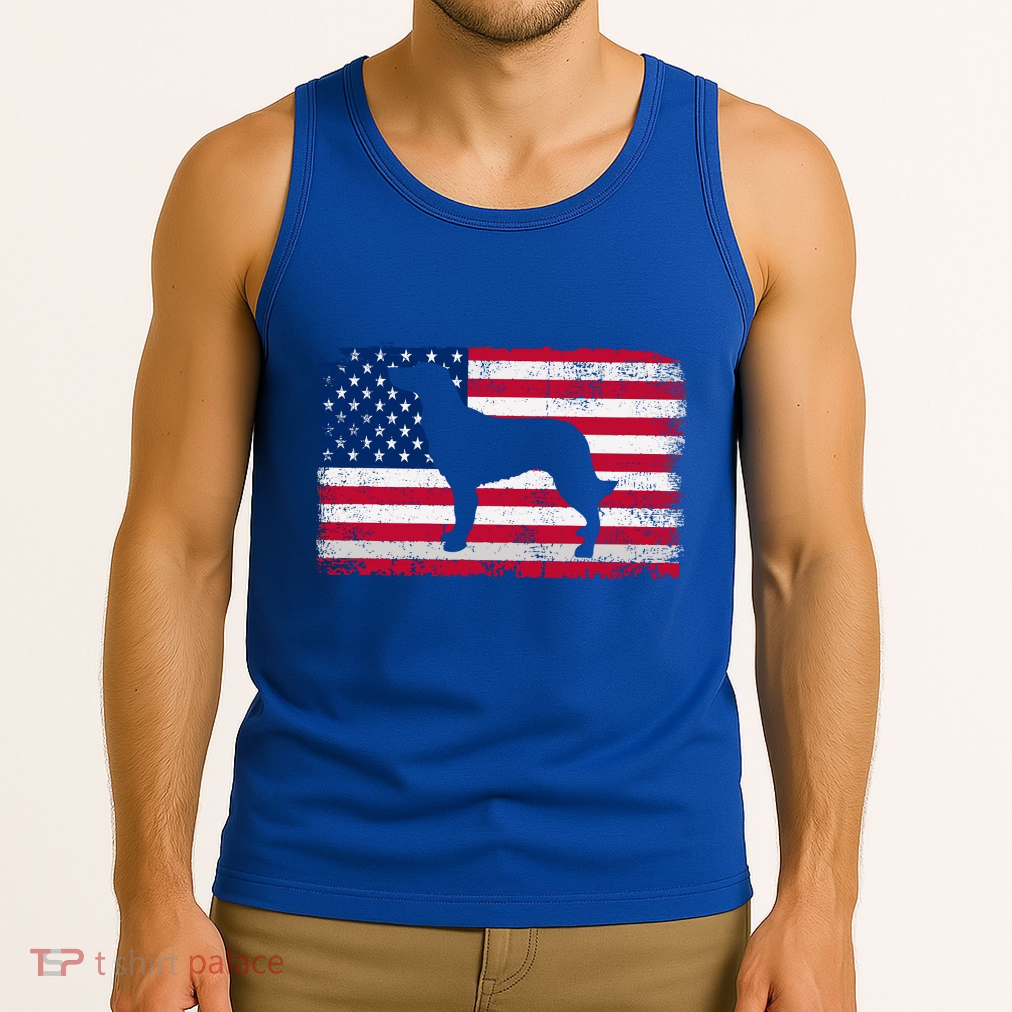 French Spaniel Dog Lover 4th Of July Patriotic American Flag Cute Gift Tank Top