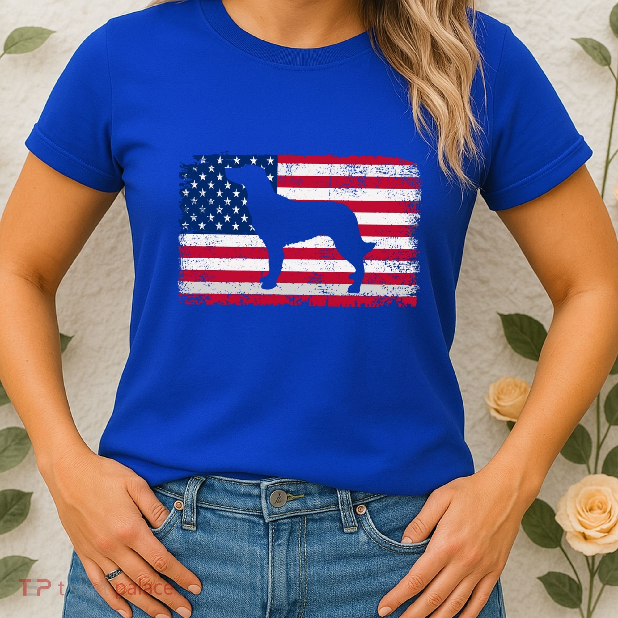 French Spaniel Dog Lover 4th Of July Patriotic American Flag Cute Gift Women's T-Shirt