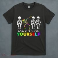 Funny Skeleton Dabbing Dare To Be Yourself Autism Awareness Gift T-Shirt thumb 4