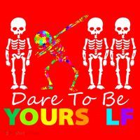Funny Skeleton Dabbing Dare To Be Yourself Autism Awareness Gift Santa Hat thumb 1