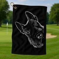 Funny Scottie Dog Scottish Terrier Golf Towel thumb 1