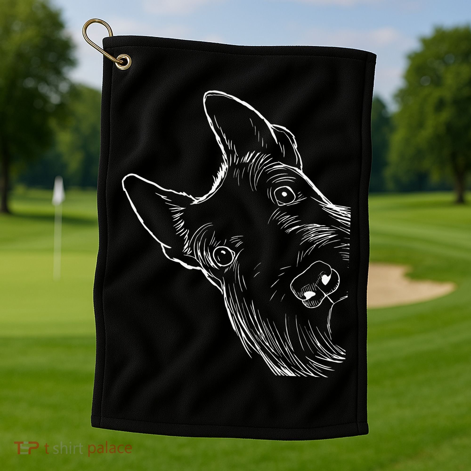Funny Scottie Dog Scottish Terrier Golf Towel