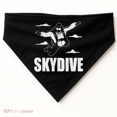 Funny Skydiving Design Skydive Sky Diving Skydiver Gift USA-Made Doggie Bandana