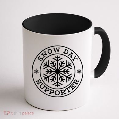 Funny Snow Day Supporter Teacher Student Winter Snowflake Cute Gift Coffee Mug back
