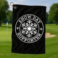 Funny Snow Day Supporter Teacher Student Winter Snowflake Cute Gift Golf Towel thumb 1